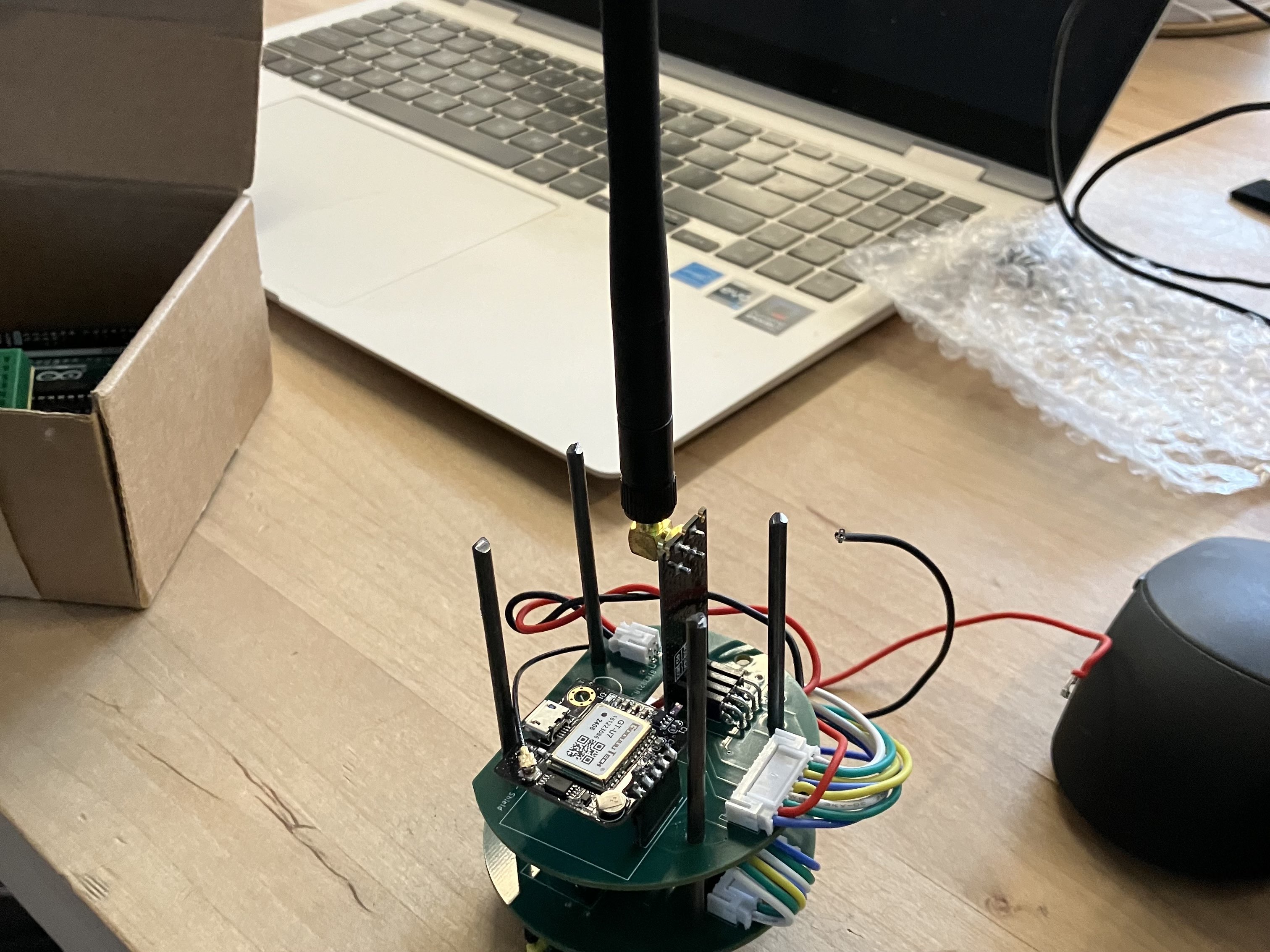 A flight computer with antenna for our Shtick rocket